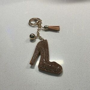 Elegant Sparkly Brown High Heel Keychain/bag charm NWOT